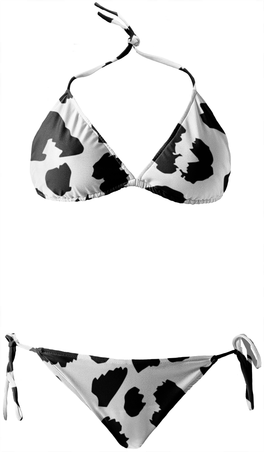Bikini Leopard Animal Print Black White $68 - Swimsuit Clipart (527x901), Png Download