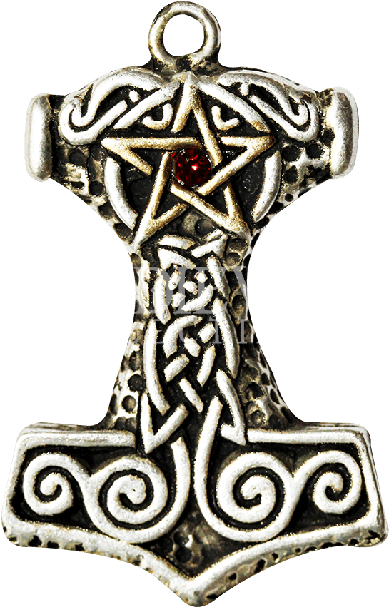Ornate Thor's Hammer Necklace - Martillo De Thor Simbolo Clipart (545x851), Png Download