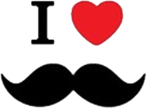 I Love Mustache Png - Love Mustache Clipart (900x734), Png Download