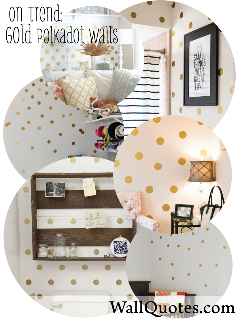 Gold Polkadot Walls - Deco Toilette Blanc Clipart (841x1122), Png Download