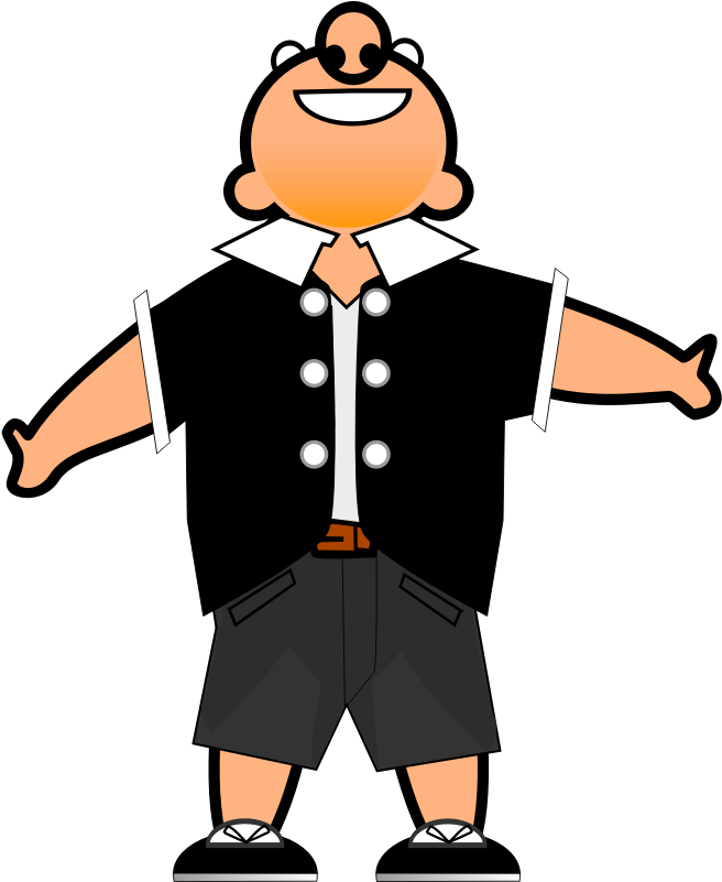 Clipart - Mr - - Happy Cartoon Man Png Transparent Png (800x800), Png Download