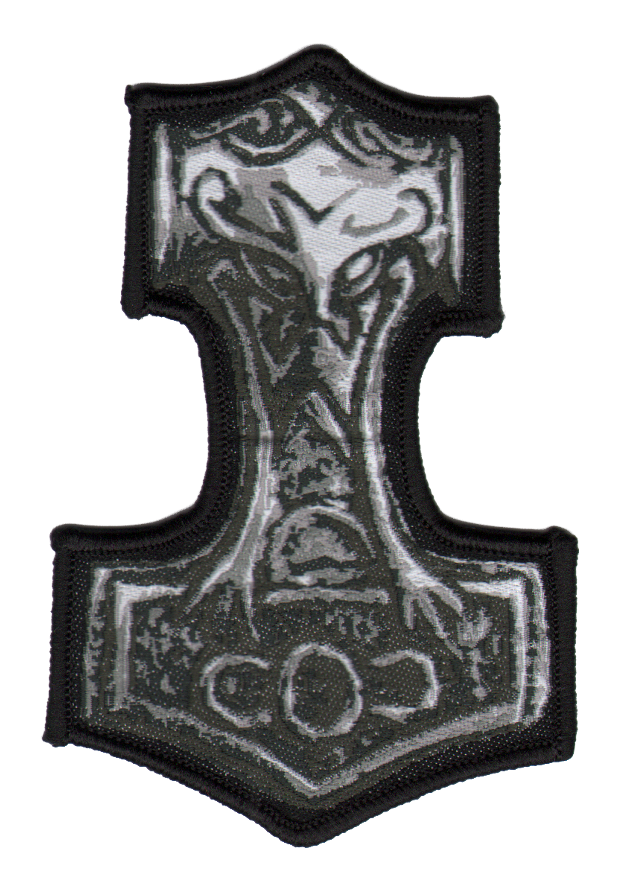 Details About Thors Hammer Woven Patch Mjölnir - Cross Clipart (1000x1000), Png Download