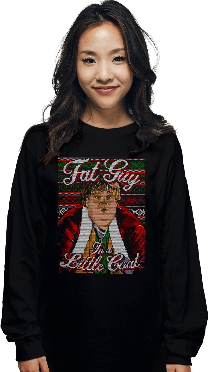 Fat Guy In A Little Coat - Girl Clipart (900x1300), Png Download