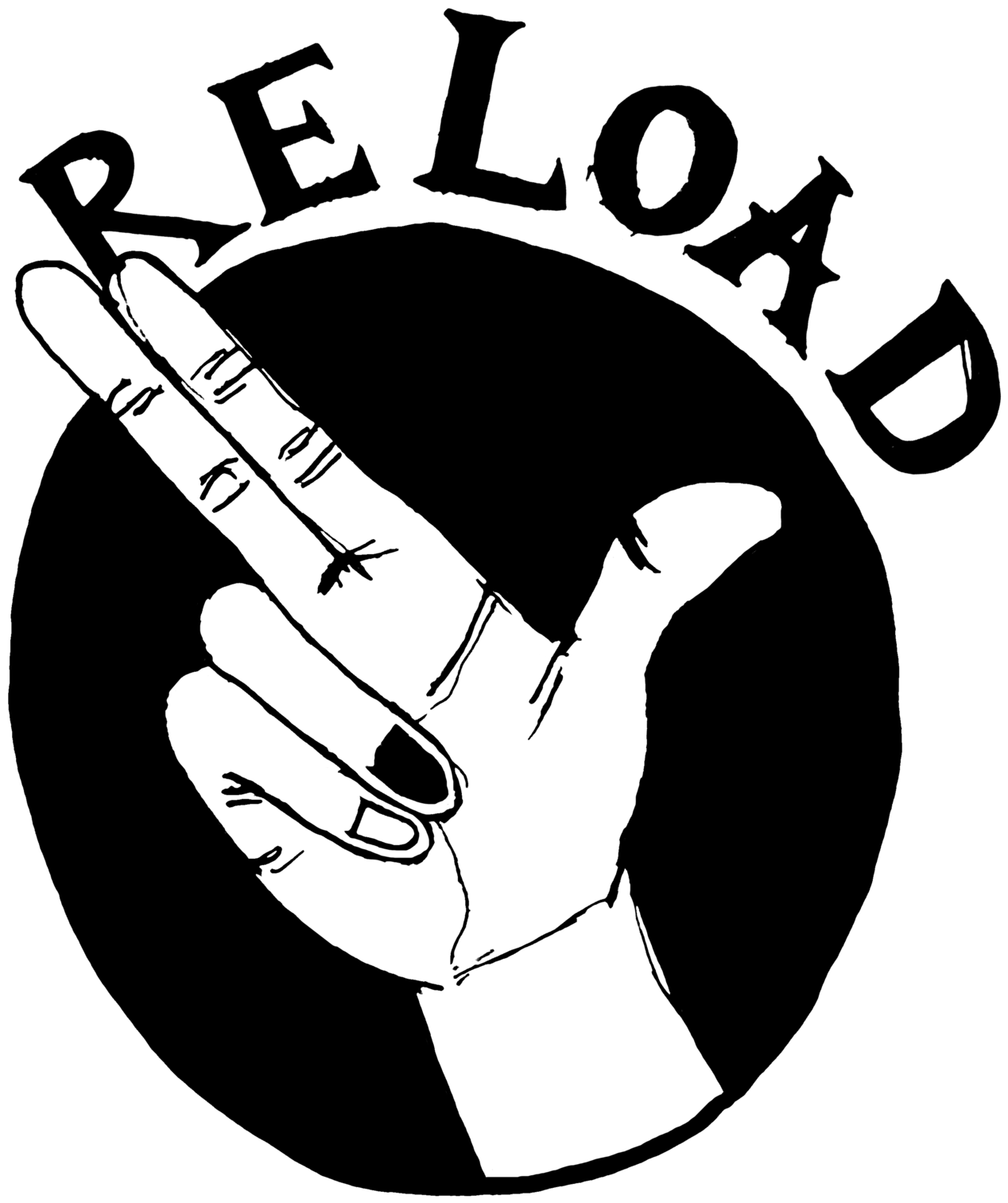 Reload Graphic Tshirt Hand Signal Hipster Club - Gun Fingers Logo Clipart (1448x2048), Png Download