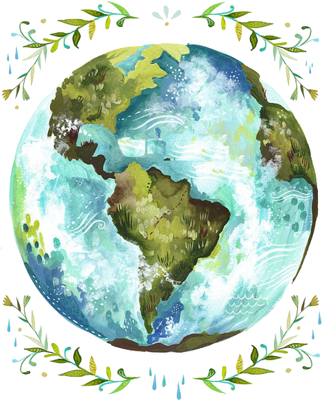 ∆∆∆∆∆ - Watercolor Paintings Earth Clipart (500x625), Png Download