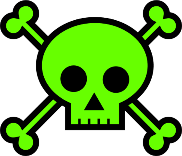 Green Pirate Skull No Background Clipart - Green Skull And Crossbones - Png Download (600x514), Png Download