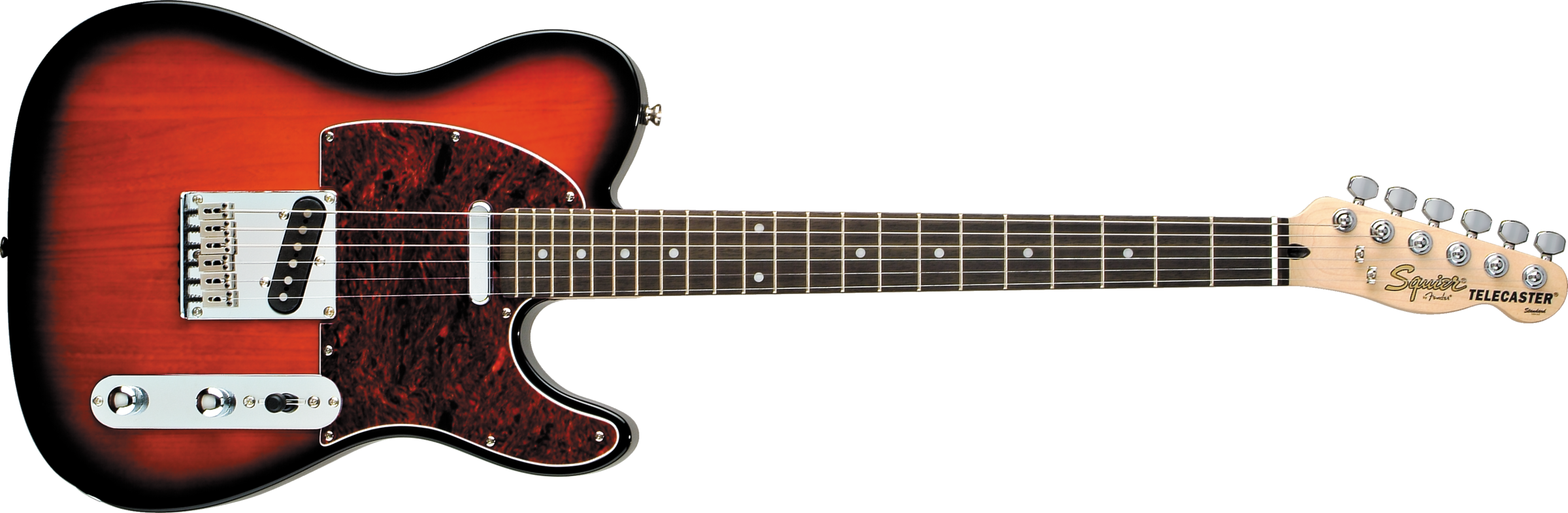 Electric Guitar Png - Squier Telecaster Antique Burst Clipart (2400x785), Png Download