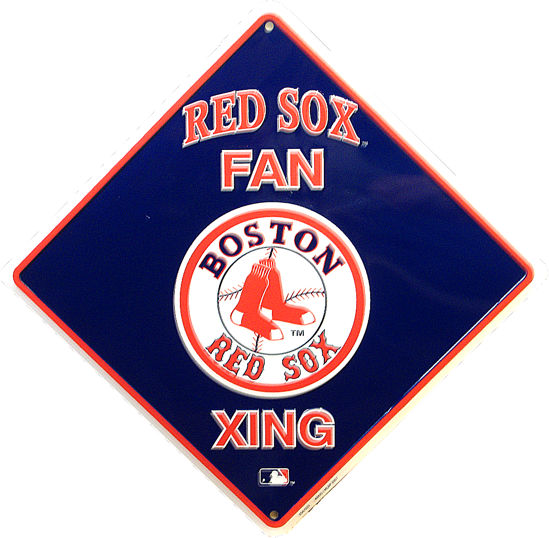 Boston Red Sox Baseball Fan Crossing Sign Diamond Shaped - Boston Red Sox Clipart (1098x1069), Png Download