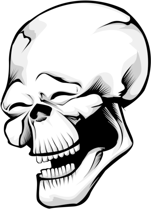 Download Skull Transparent Png - Laughing Skull Black And White Clipart Png Download - PikPng