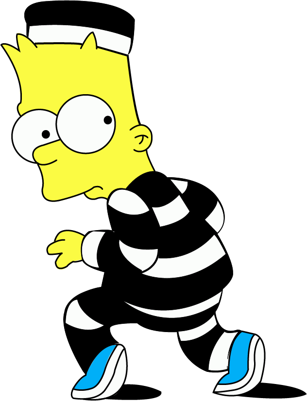 Vector Transparent Bart Simpson Png - Fugitive Clipart (632x826), Png Download