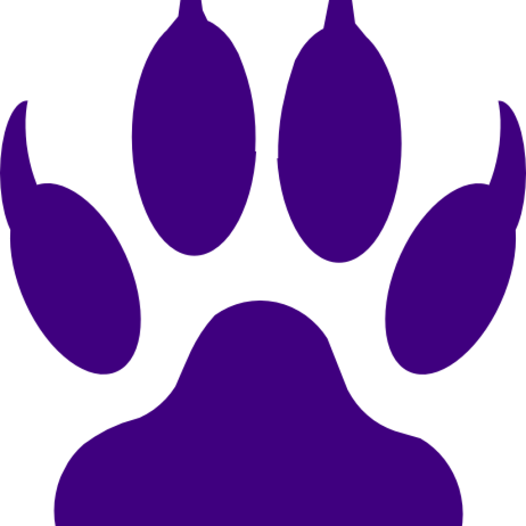 Purple Tiger Paw Purple Tiger Paw Tiger Claw Mark Stencil - Tiger Foot Prints Clipart (1024x1024), Png Download