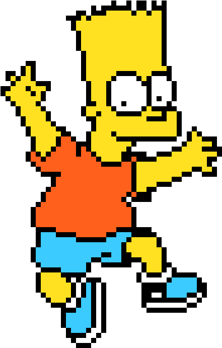 Bart Simpson - Minecraft Pixel Art Bart Simpson Clipart (660x760), Png Download