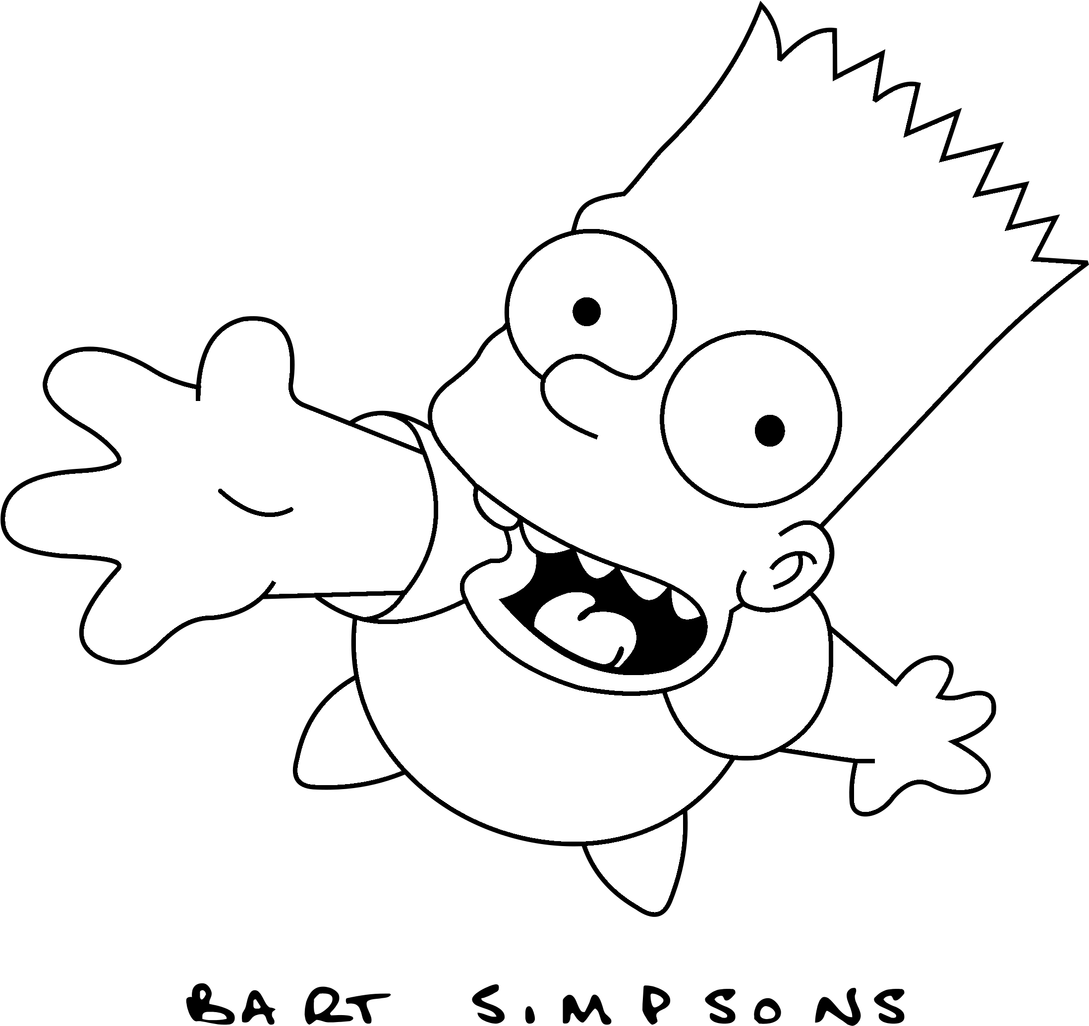 Bart Simpson Logo Black And White - Bart Simpson Svg Vector Clipart (2400x2400), Png Download