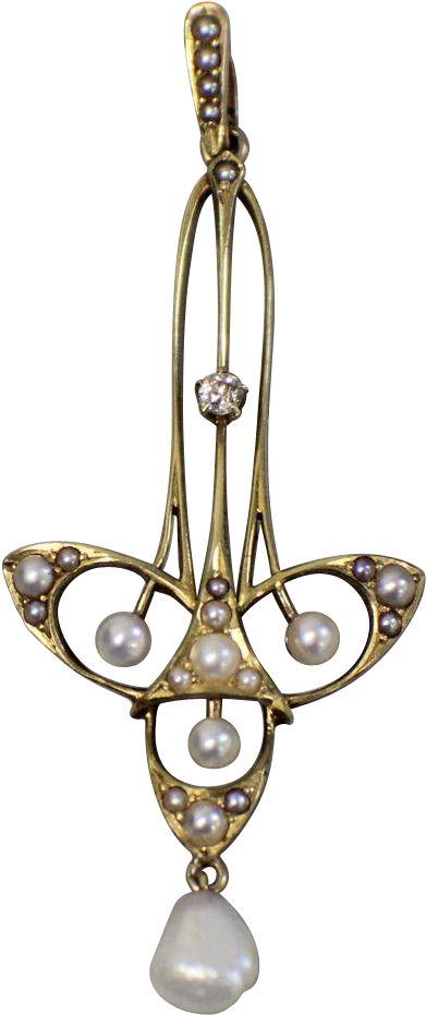 14kt Yellow Gold Upside Down Cross Pendant With Pearls - Crystal Clipart (930x930), Png Download