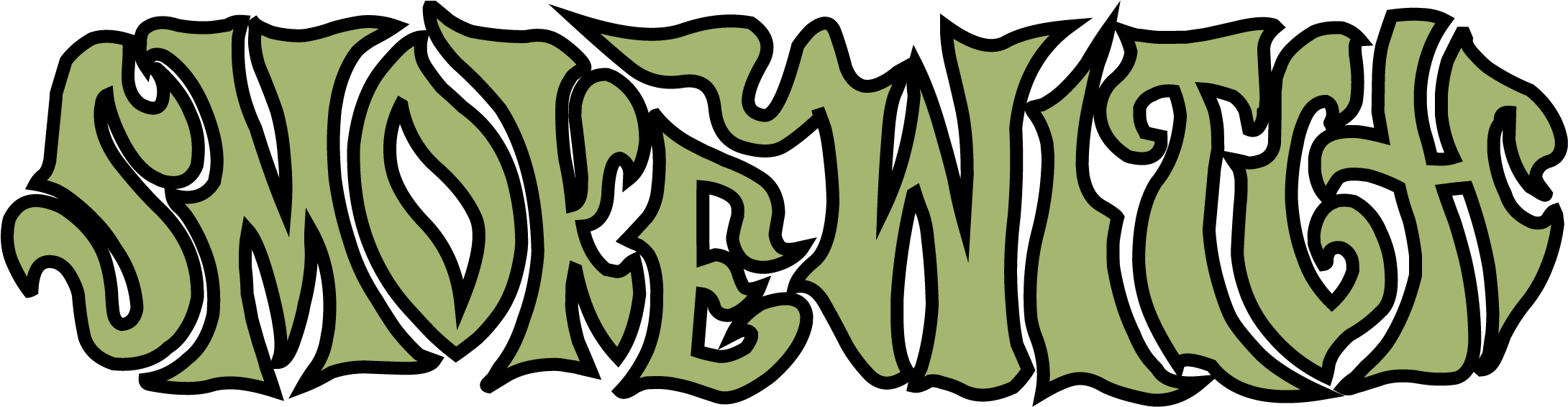 Smoke Witch Logo Black/green Clipart (2205x570), Png Download