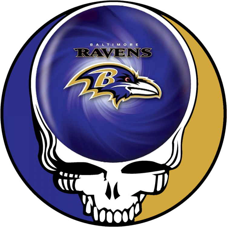 Baltimore Ravens Skull Logo Iron On Stickers Heat - Grateful Dead Logo Png Clipart (750x750), Png Download