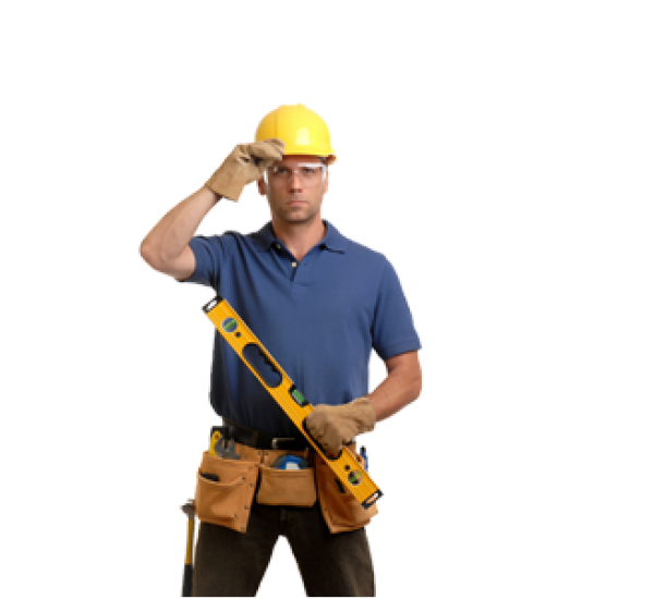 Industrial Worker Png Free Download - Construction Man Clipart (600x578), Png Download