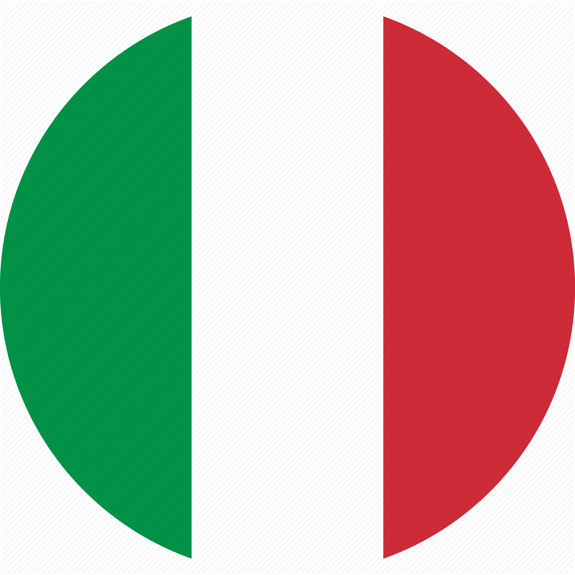 Italian Flag Icon Png - Flag Of Italy Circle Clipart (2000x2000), Png Download