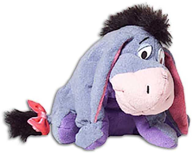 Stuffed Eeyore Plush Toy Winnie The Pooh Donkey Disney - Eeyore Plush Toy Clipart (641x500), Png Download