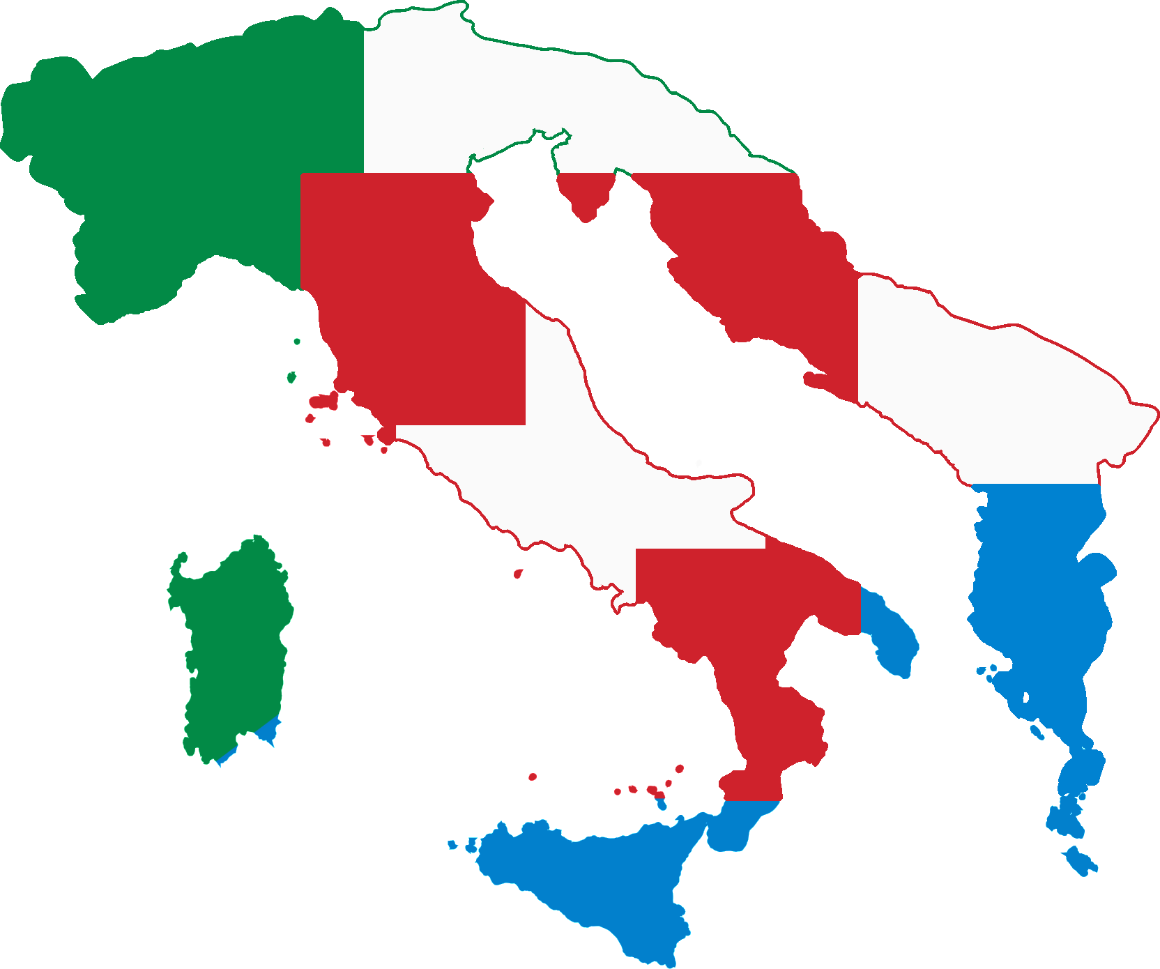 Flag Map Of The Italian Language - Monarchy Vs Republic Italy Clipart (1664x1390), Png Download