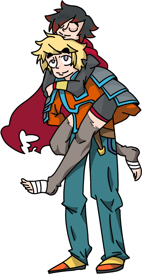 The Legend Of Zelda - Rwby Piggyback Clipart (558x1076), Png Download