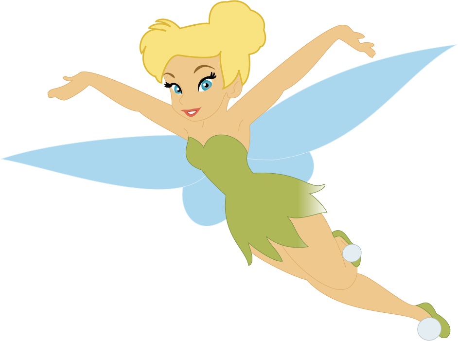 Disney Cartoon Character - Cartoon Tinkerbell Png Clipart (942x701), Png Download