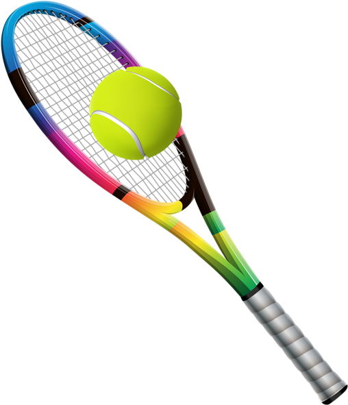 Picture Black And White Download Racket And Ball Transparent - Tennis Racket And Ball Transparent Background Clipart (515x600), Png Download