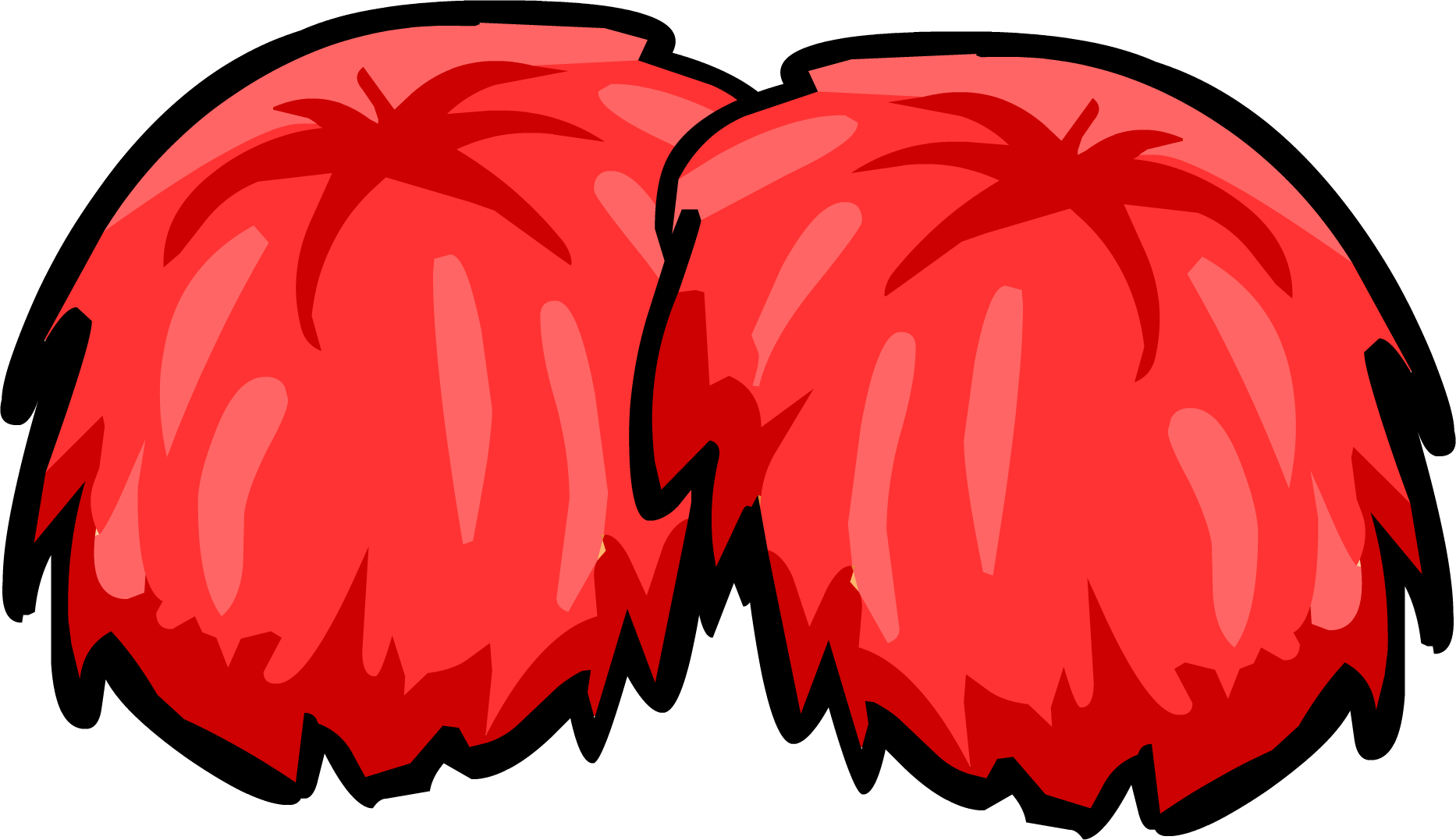Red Pom Poms Icon - Red Pom Poms Clipart - Png Download (1866x1077), Png Download