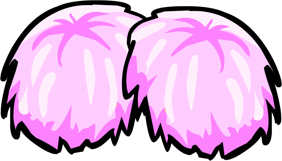 Pom Pom Cartoon Png - Pink Pom Poms Clipart Transparent Png (931x533), Png Download