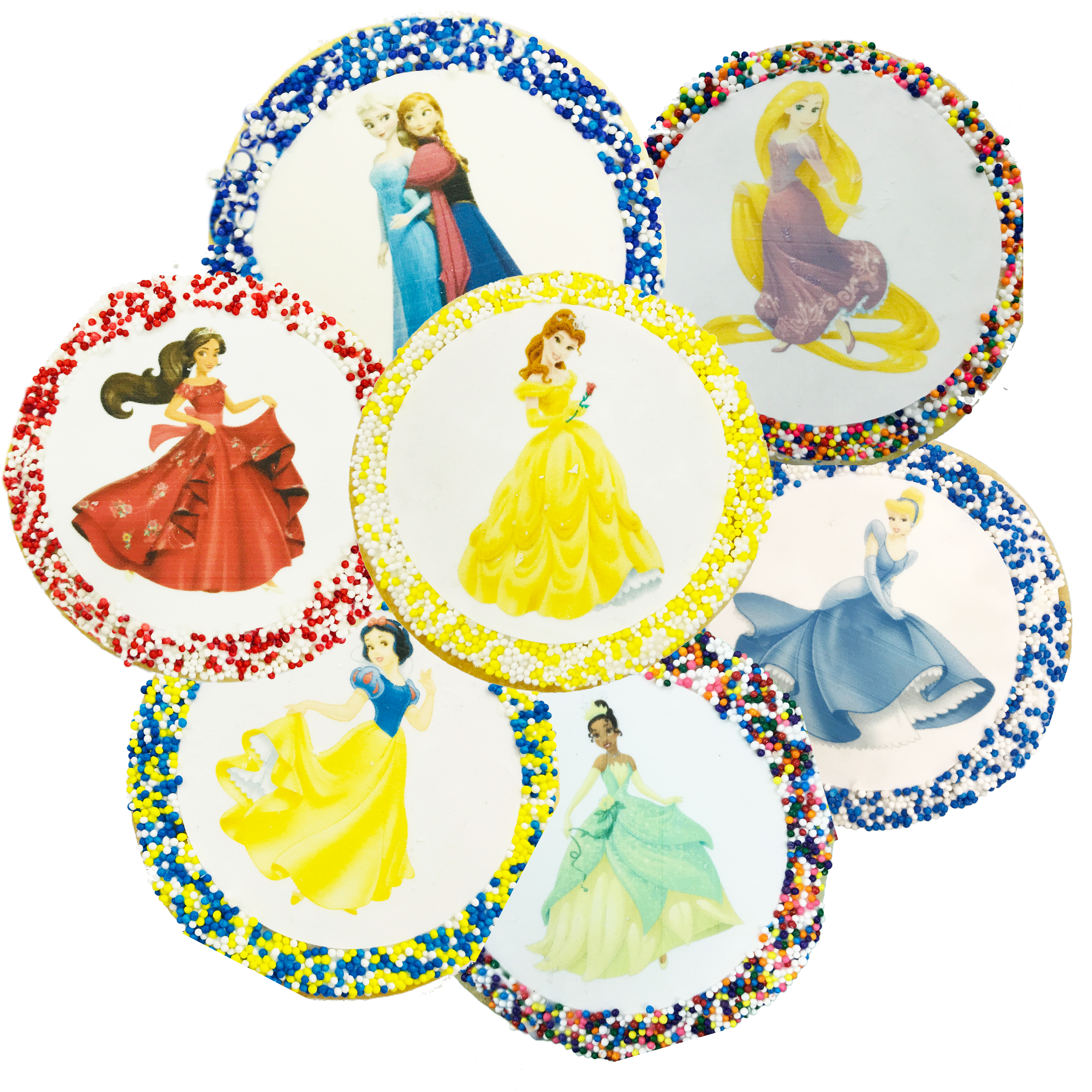 Disney Princess Sugar Cookies With Nonpareils Clipart (2630x2621), Png Download
