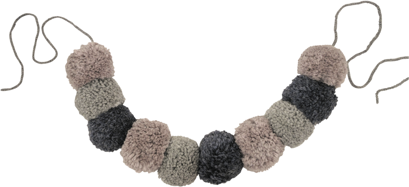 Pom Pom Garland // Oldrose Mix Clipart (1364x625), Png Download
