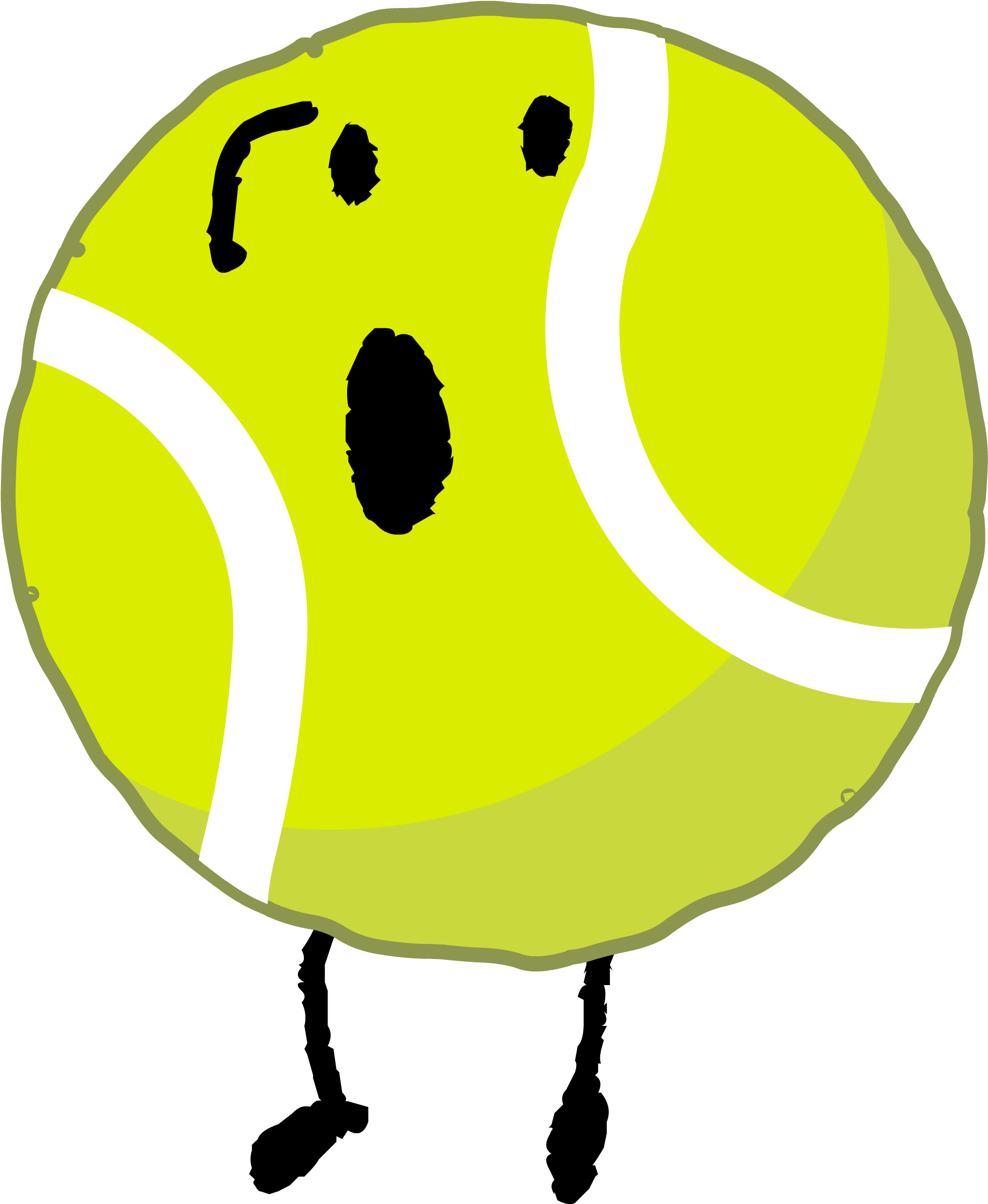 Tennis Ball Clipart Bfb - Bfb Tennis Ball Intro - Png Download (2090x2469), Png Download
