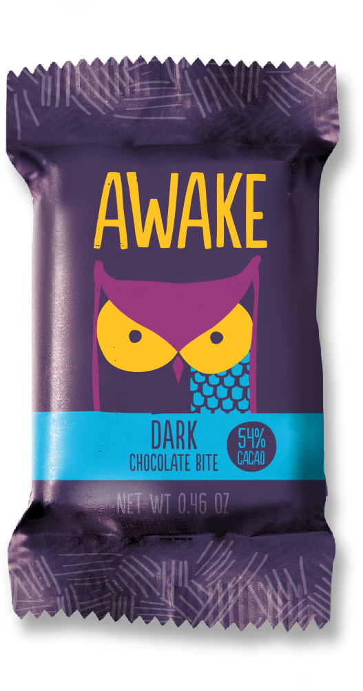 Awake Caramel Chocolate Bite Clipart (1000x1000), Png Download