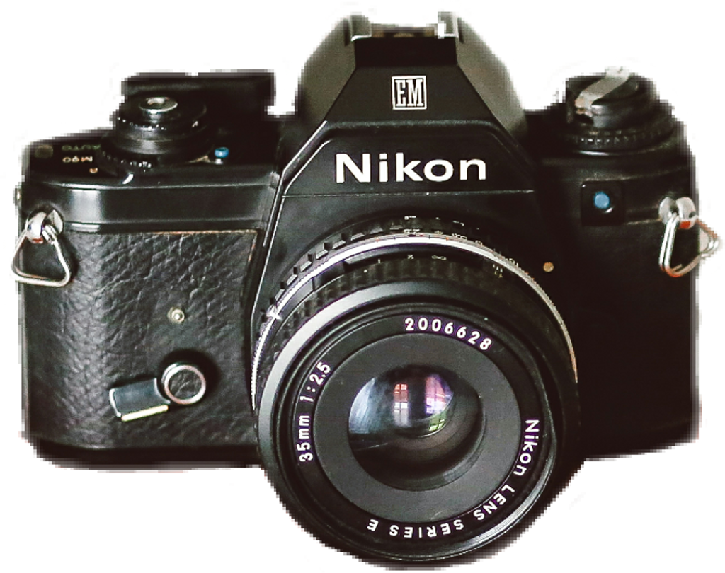 Nikon Vintage Camera Sticker Black - Nikon Clipart (1024x810), Png Download
