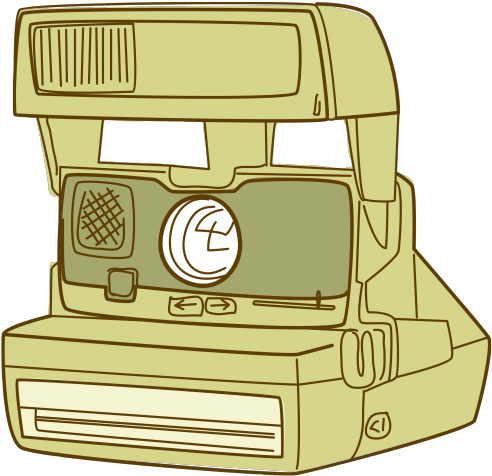 600 X 594 13 - Vintage Polaroid Camera Clip Art - Png Download (600x594), Png Download