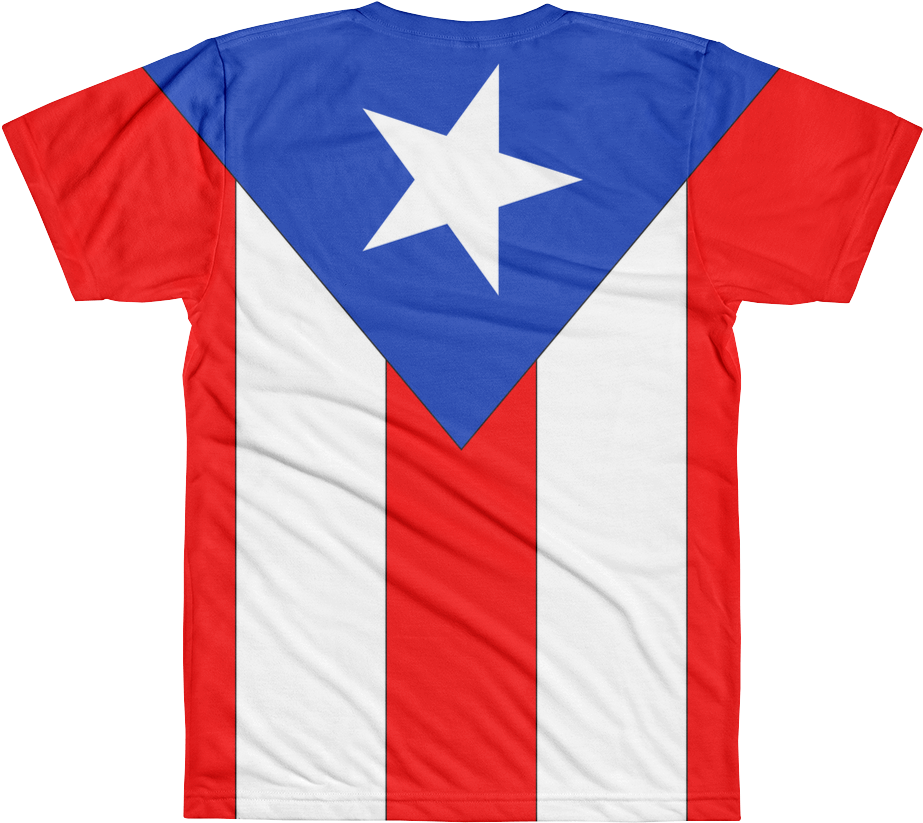 Puerto Rico Flag All Over Printed T Shirt - Active Shirt Clipart - Large Si...