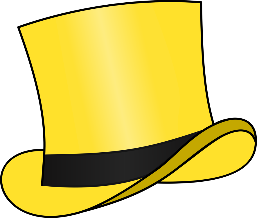Top Hat T-shirt Clothing Bowler Hat - Six Thinking Hats Yellow Hat Clipart (885x750), Png Download