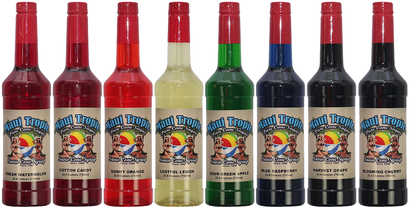 4 Ounce Bottles Of Maui Tropic Snow Cone Syrup With - Punsch Clipart (816x418), Png Download