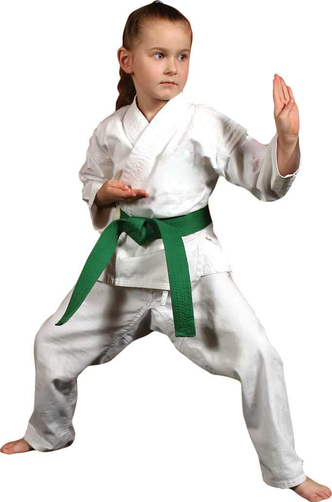 Karate Girl - Child Karate Clipart (683x1033), Png Download