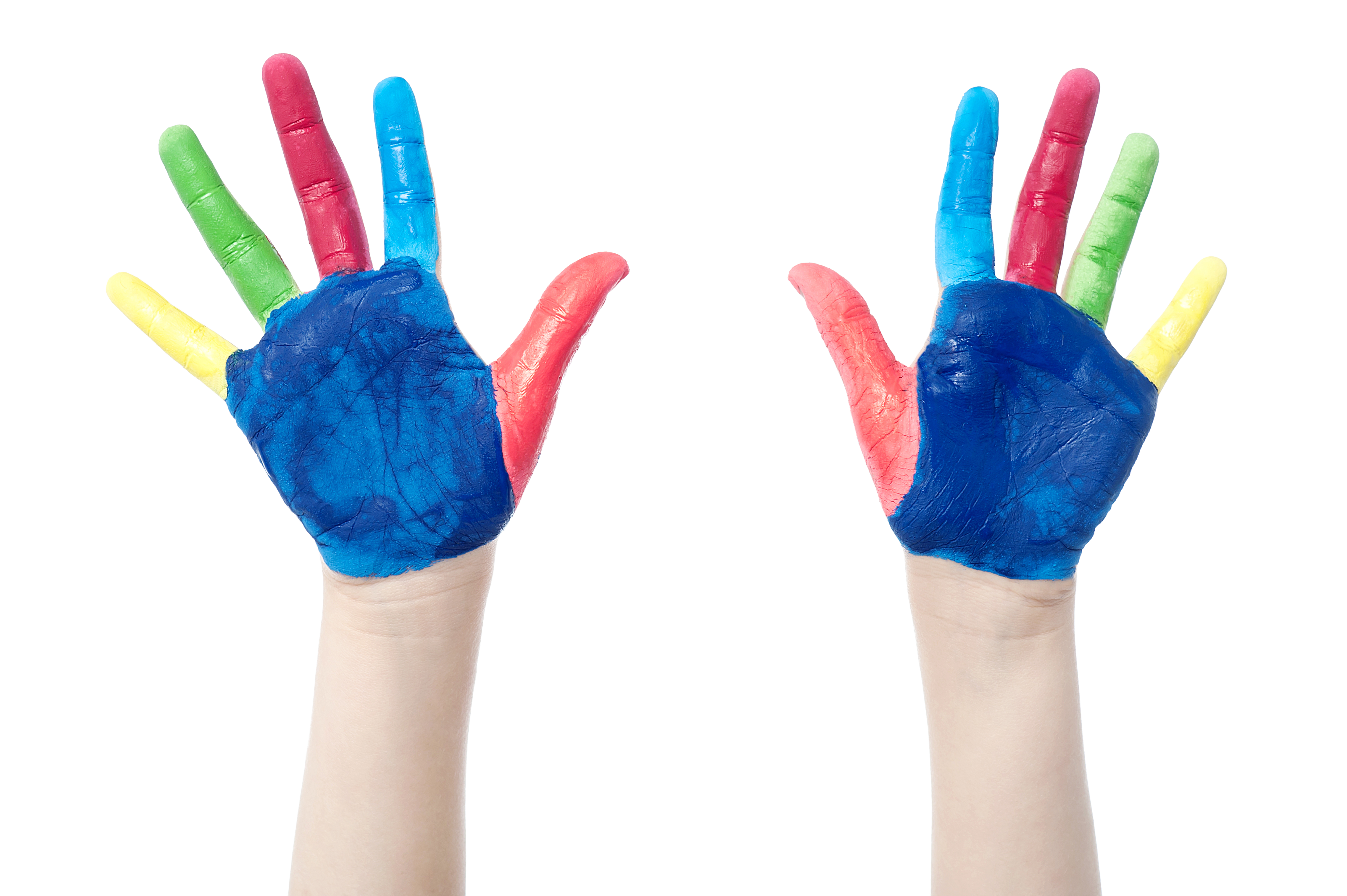 Little Girl Hands Paint - Kids Hands Paint Png Clipart (4256x2832), Png Download