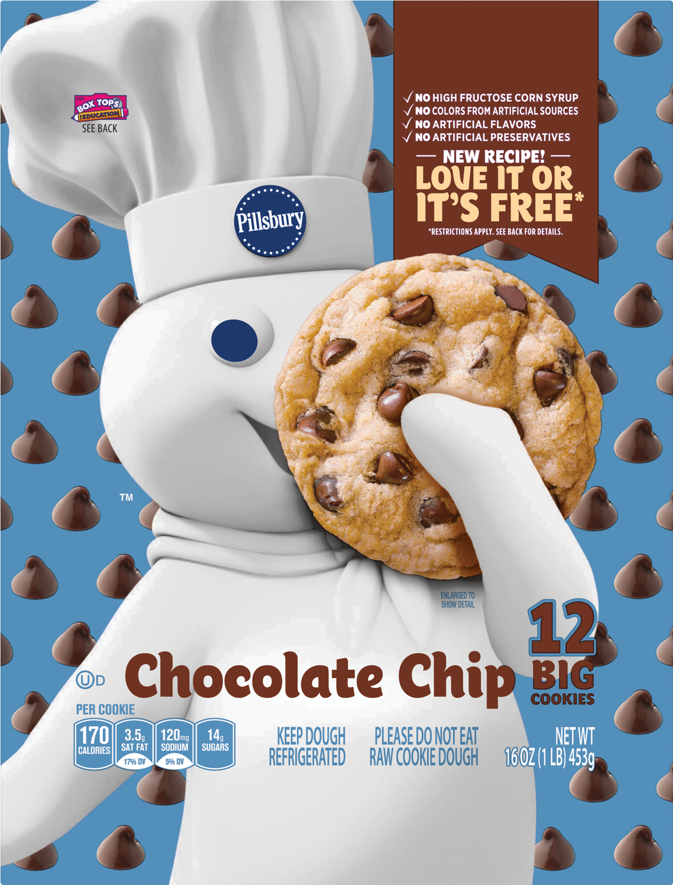 Pillsbury Ready To Bake Chocolate Chip Cookies, 12 - Pillsbury Chocolate Chip Cookies Clipart (1800x1800), Png Download