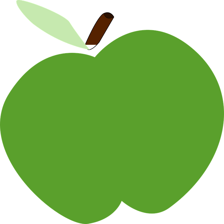 Green Apple Fall - Green Apple Graphic Clipart (719x720), Png Download