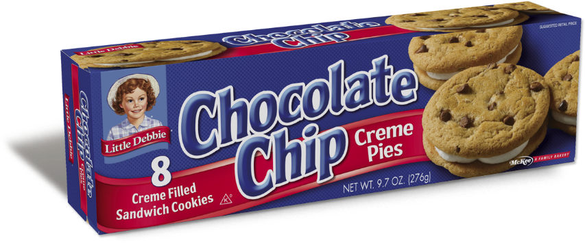 Little Debbie Chocolate Chip Cream Pie Clipart (858x429), Png Download