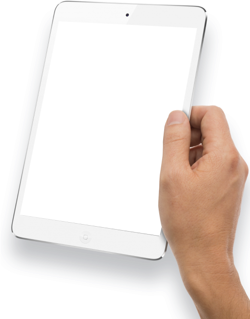 Download Hand Holding White Tablet Png Image - Hand Holding Tablet Png Clipart (500x647), Png Download
