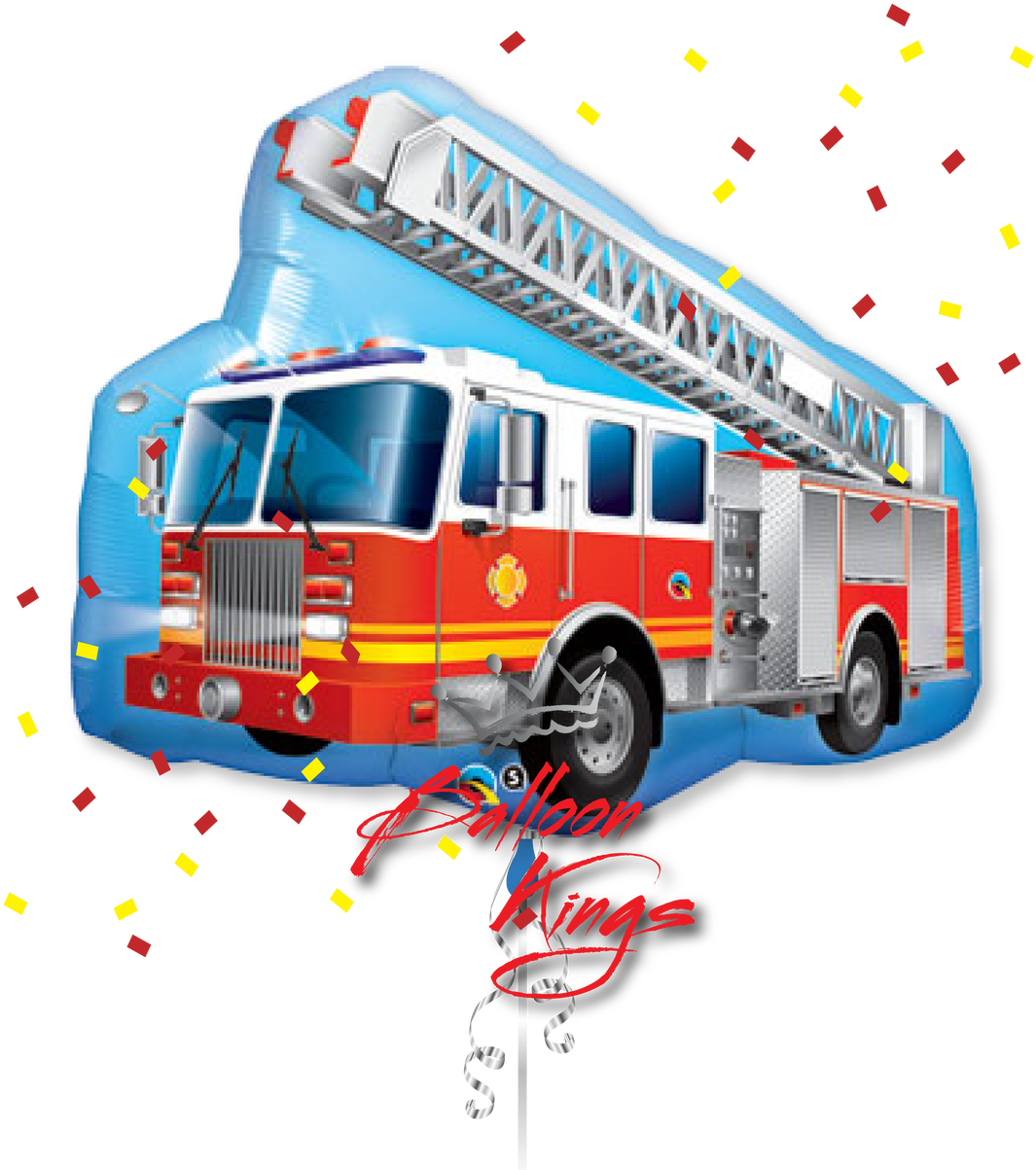 Fire Truck - Fire Engine Balloon Clipart (1280x1280), Png Download