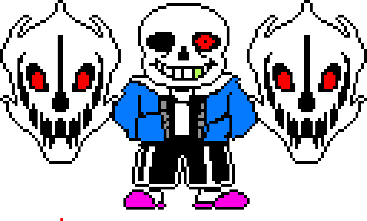 Sans With Gaster Blasters Sprite Red Eye Edition - Sans Sprite Jpg Clipart (1510x780), Png Download