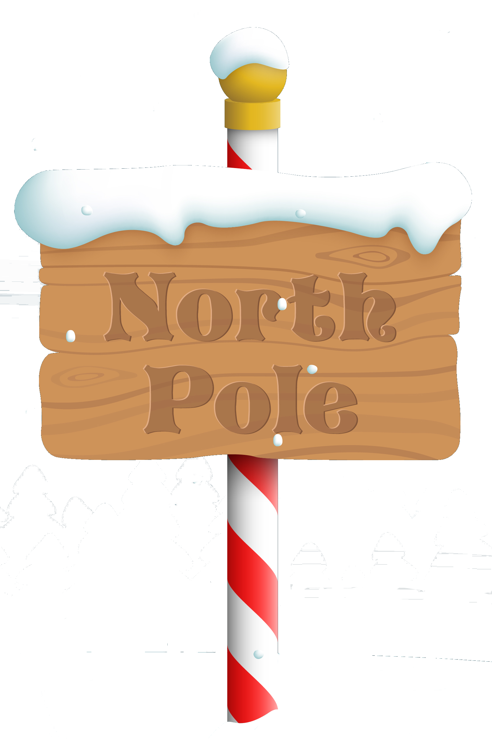 North Pole Sign - Winter Sign With Snow Clipart - Large Size Png Image