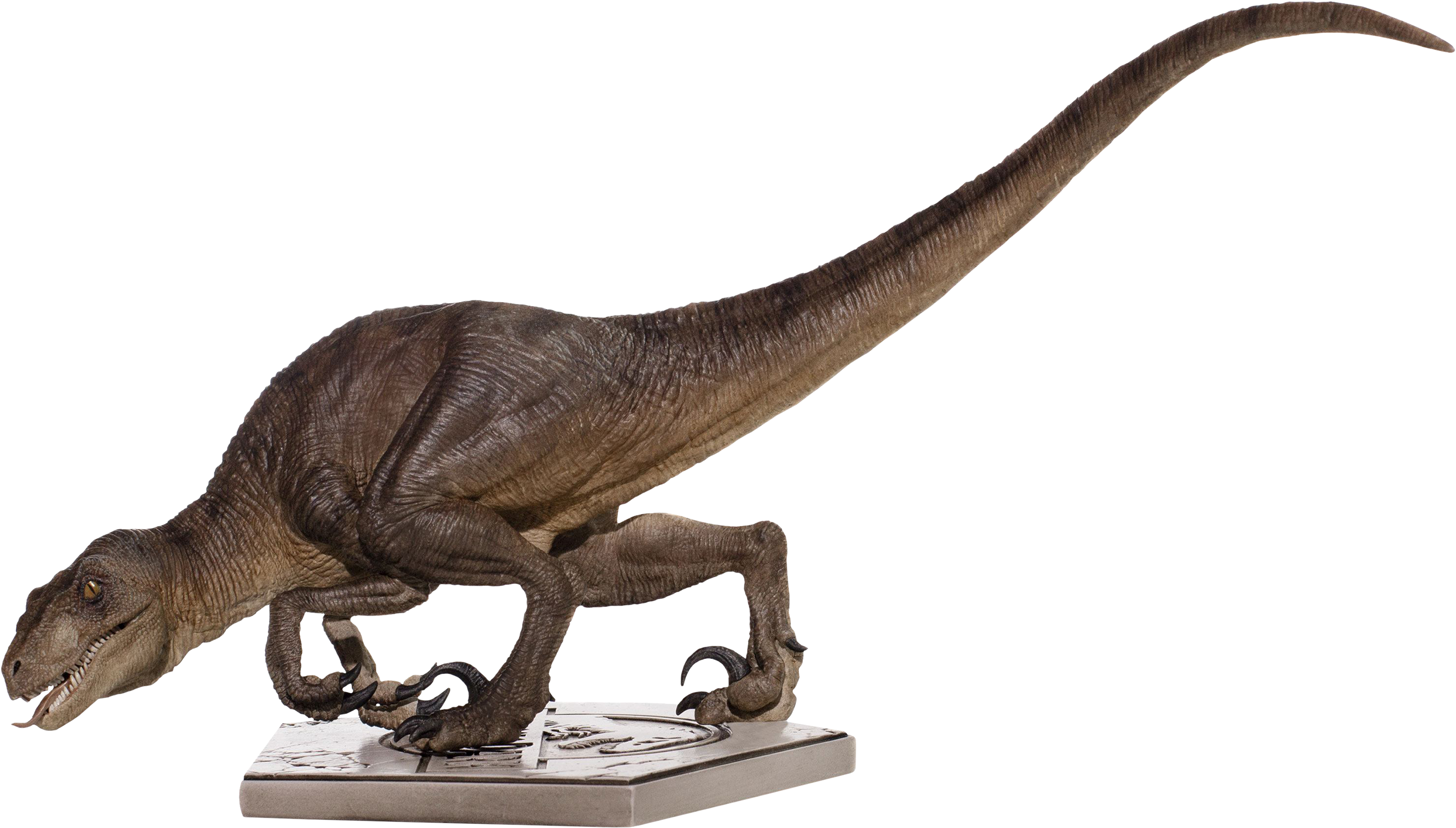 Crouching Velociraptor 1/10th Scale Statue - Iron Studios Jurassic Park Velociraptor Clipart (2650x1500), Png Download