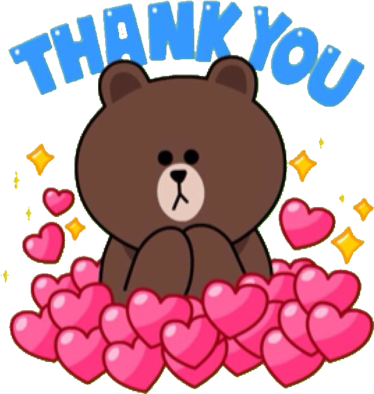 Thank You Sticker Png - Line Friends Thank You Clipart (634x640), Png Download