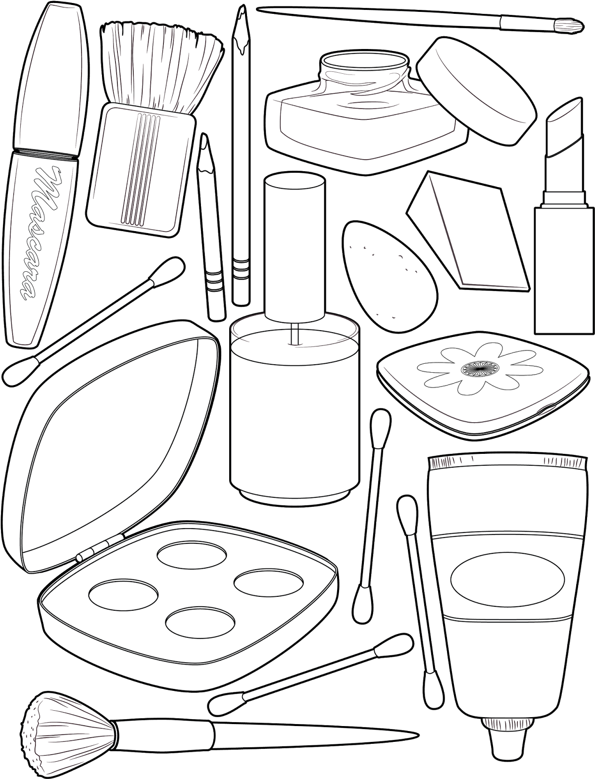 Paint Splatter Coloring Pages With Collection Of Free - Eye Shadow Colouring Pages Clipart (1237x1600), Png Download